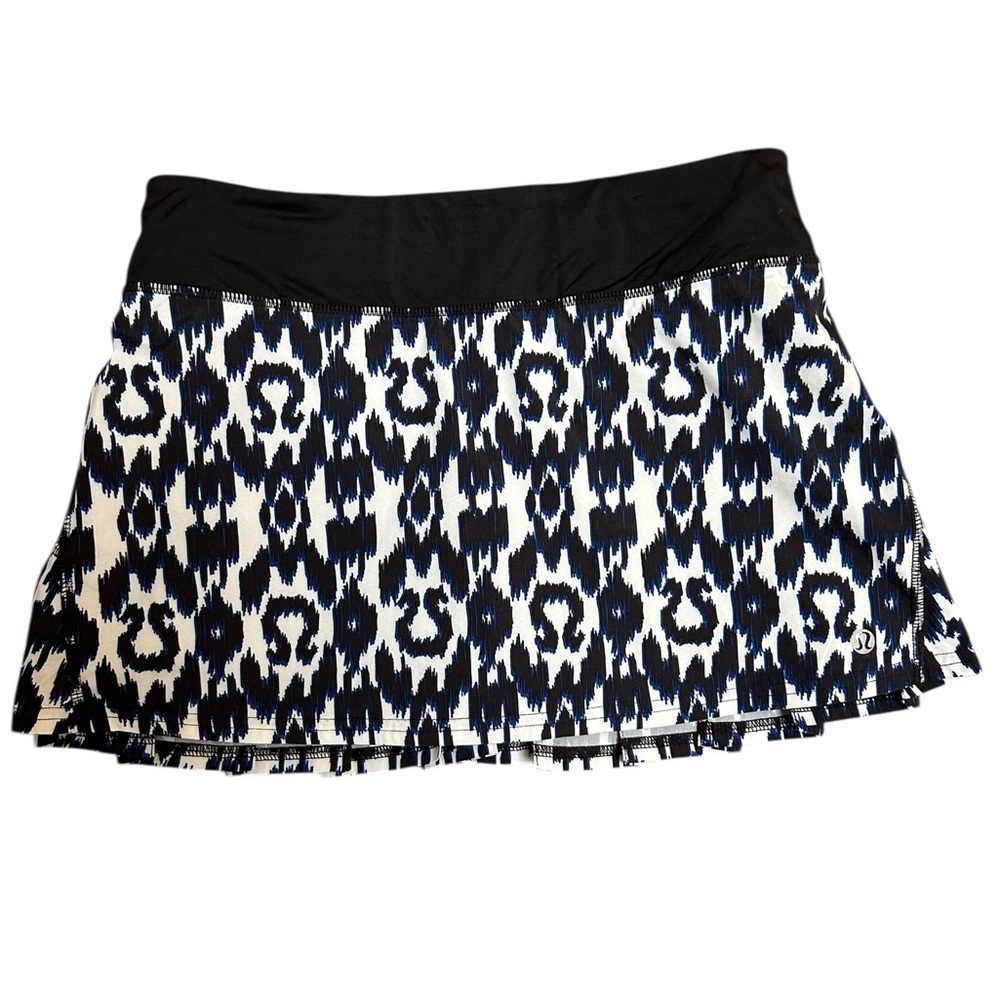 Lululemon Run Speed Ikat Sprinkler Blue Black Skirt Skort Size 4 Pickleball RARE